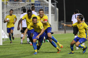 Celebración del tercer gol del Cádiz CF (Foto: Trekant Media)