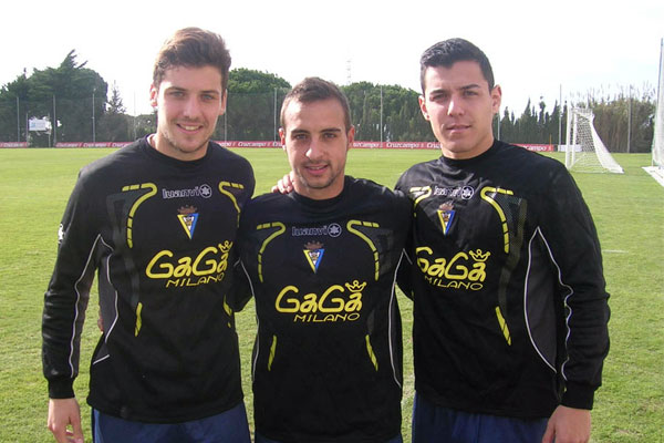 Álex Granell, Joaquín Calerón y Josete, entrenando ya con el Cádiz CF (Foto: cadizcf.com)