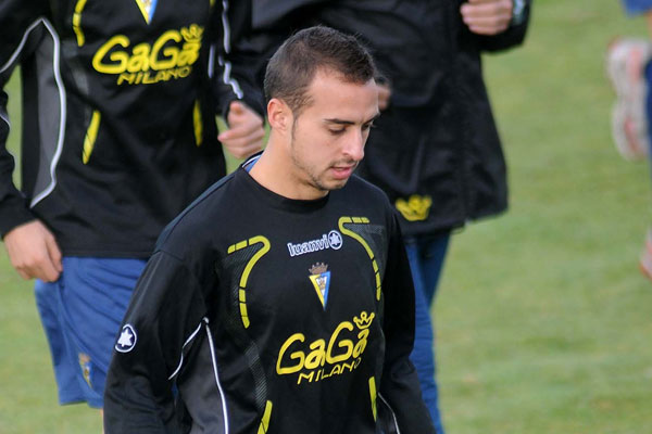 Joaquín Calderón entrenando con el Cádiz CF (Foto: Marcos Piñero)