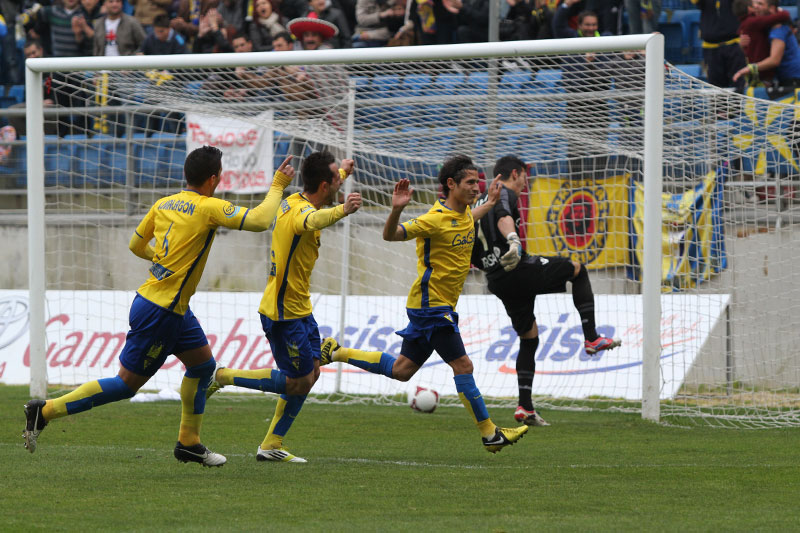 Pablo Sánchez celebra el primer gol del Cádiz CF en el día de hoy (Foto: Trekant Media)