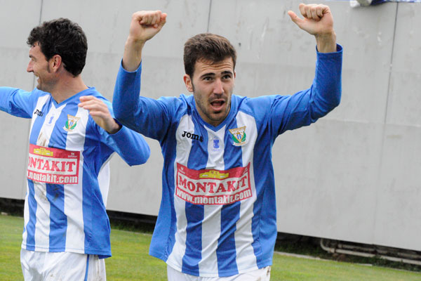 Dioni celebra un gol con el CD Leganés / deportivoleganes.com