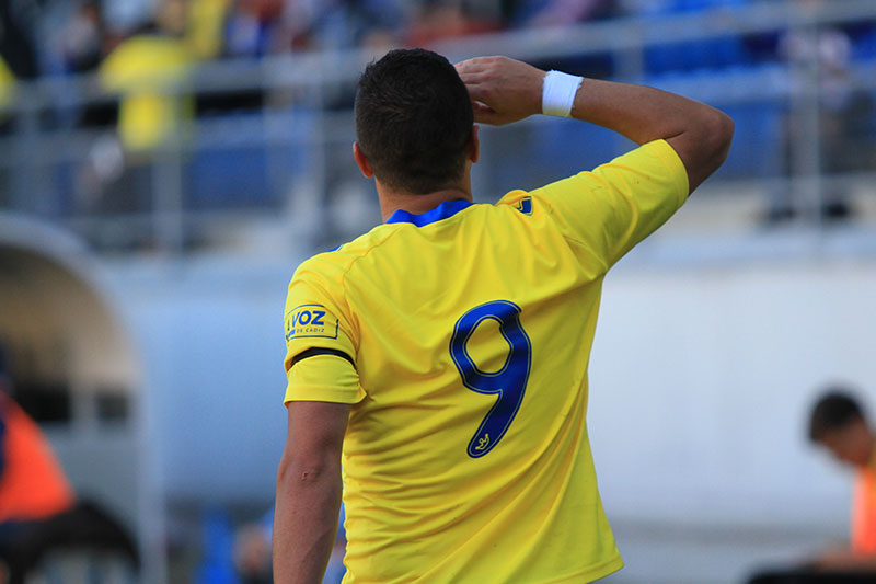 Airam Cabrera celebrando hoy su gol / Trekant Media