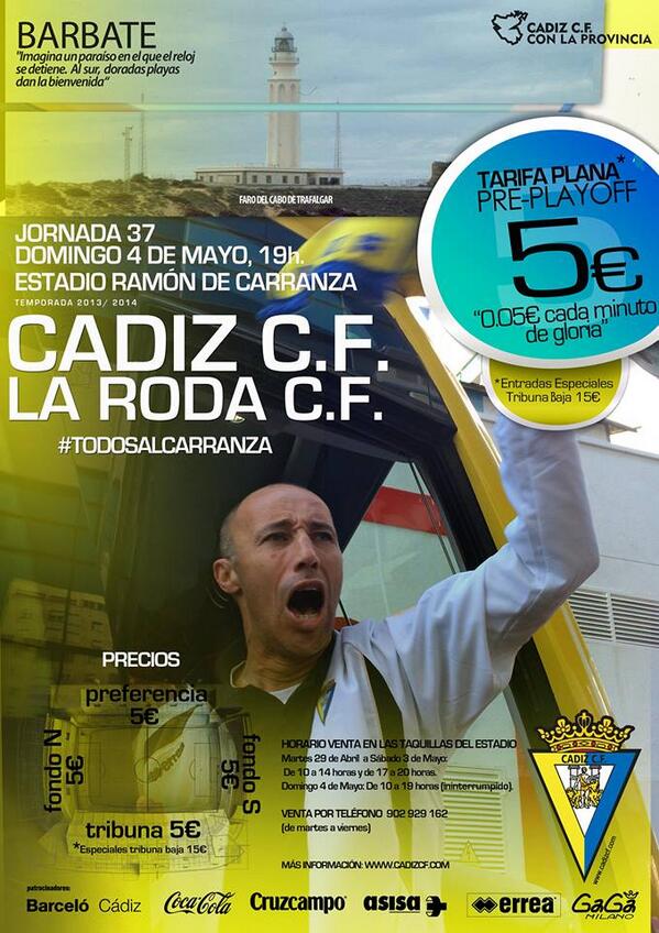 Cartel oficial del Cádiz CF - La Roda CF