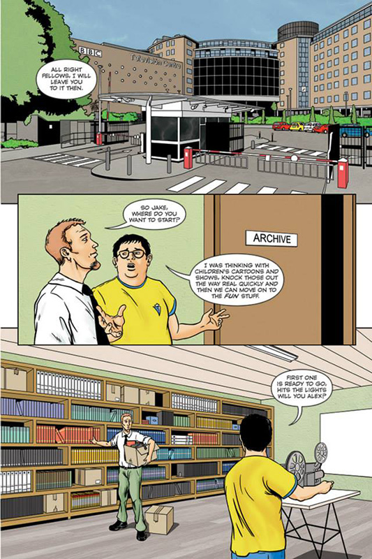 Página donde aparece el chico vestido del Cádiz CF en el comic de los Monty Phyton / Bluewater Comics