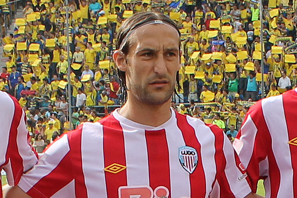 Belfortti, con el CD Lugo en el estadio Ramón de Carranza / Trekant Media