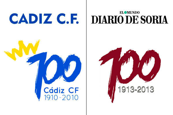 Similitudes entre el Logotipo del Centenario del Cádiz CF y el del Diario de Soria