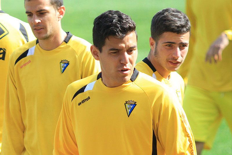 Josete, durante el entrenamiento de hoy / Trekant Media