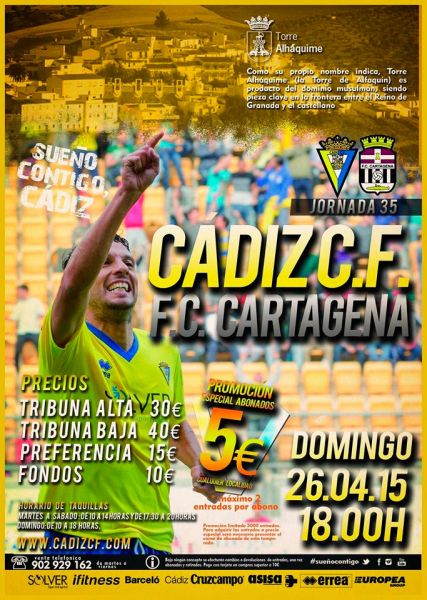 Cartel oficial del Cádiz CF - FC Cartagena / cadizcf.com