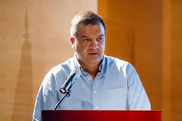 Fernando Arévalo, en el acto de la Peña Cuatro Gatos / Trekant Media