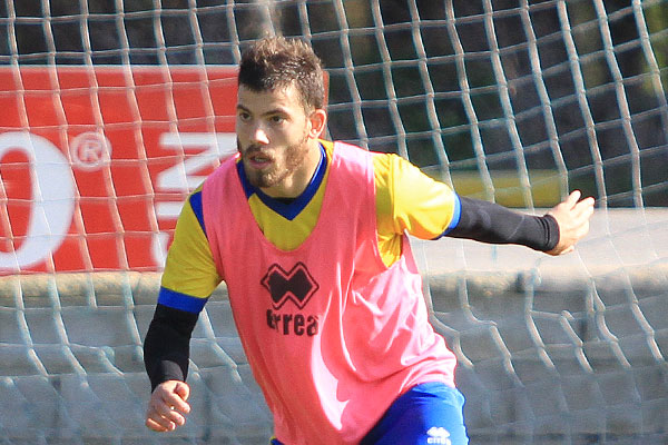 Kike López, en un entrenamiento con el Cádiz CF / Trekant Media