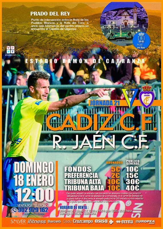 Cartel oficial del Cádiz CF - Real Jaén CF / cadizcf.com