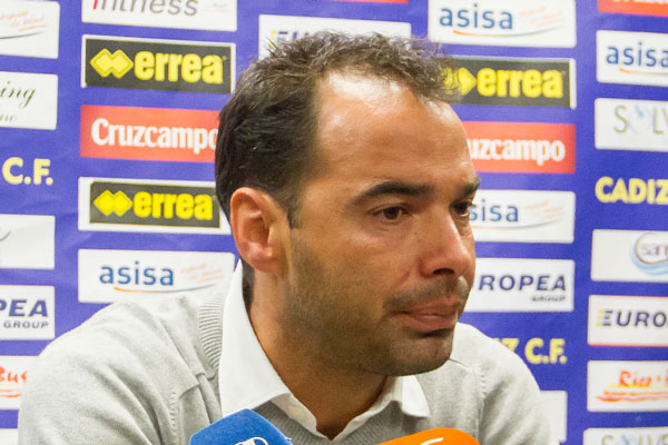 Jorge Cordero, en rueda de prensa tras la suspensión del Cádiz - Real Jaén / Trekant Media