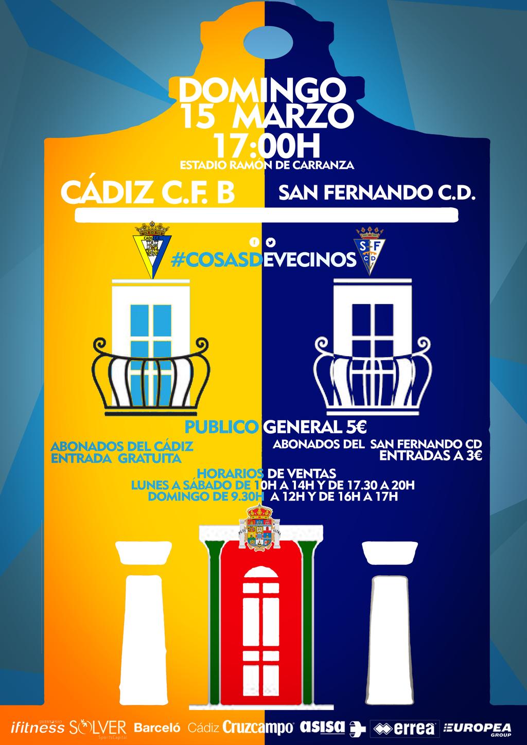 Cartel del Cádiz CF B - San Fernando CD / cadizcf.com