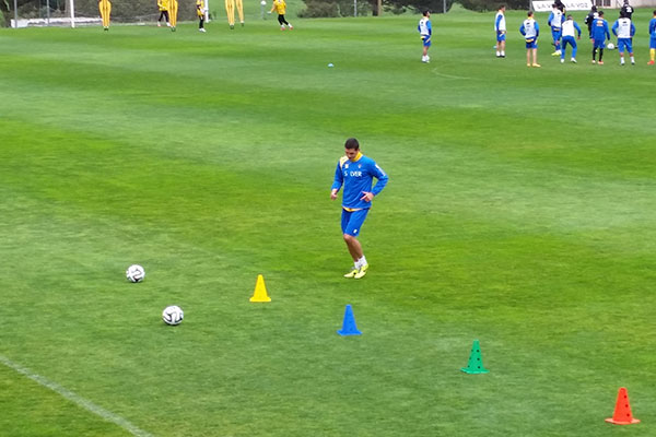 Garrido entrenando en solitario este jueves / Trekant Media