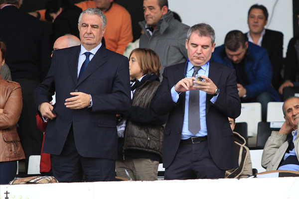 Manuel Vizcaíno y Alfredo Gallardo, presidentes del Cádiz CF y RB Linense, respectivamente / Trekant Media