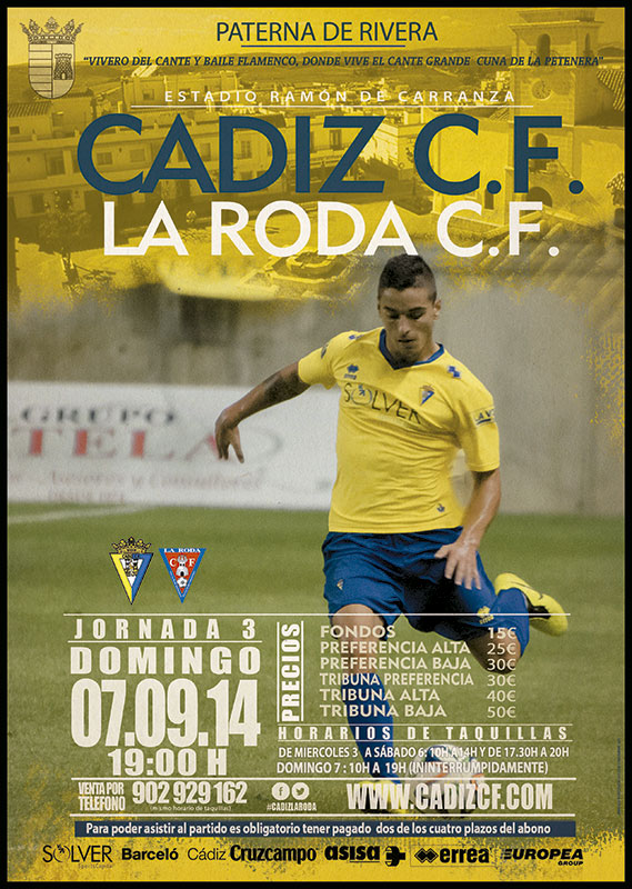 Cartel oficial del Cádiz CF - La Roda CF / cadizcf.com