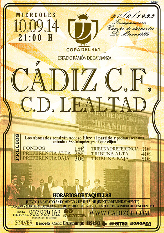 Cartel oficial del Cádiz CF - CD Lealtad / cadizcf.com