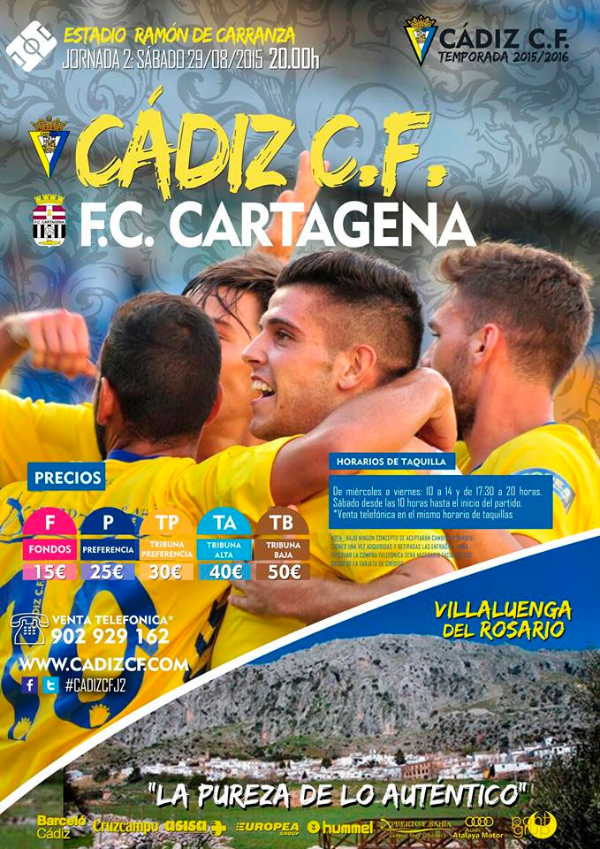 Cartel oficial del Cádiz CF - FC Cartagena / cadizcf.com