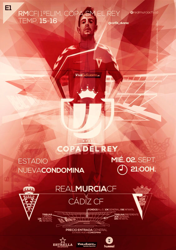 Cartel oficial del Real Murcia CF - Cádiz CF / realmurcia.es