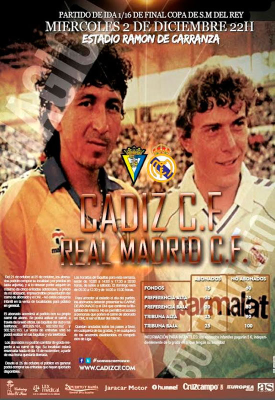 Cartel oficial del Cádiz CF - Real Madrid CF de Copa del Rey / cadizcf.com