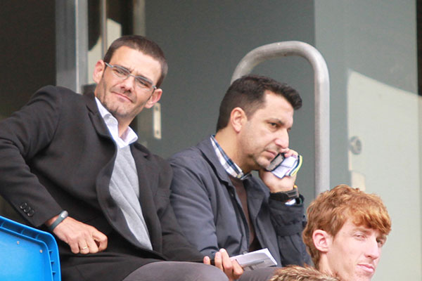 Ramón Tejada y José Manuel Barla, en el estadio Ramón de Carranza / Trekant Media