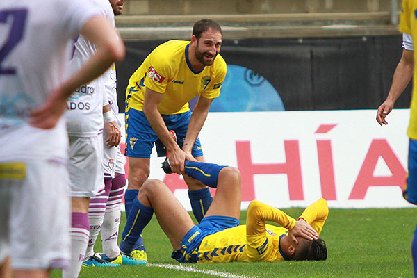 Hugo Rodríguez, lesionado ante el Real Jaén CF / Trekant Media