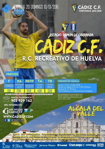 Cartel oficial del Cádiz CF - Recreativo de Huelva / cadizcf.com