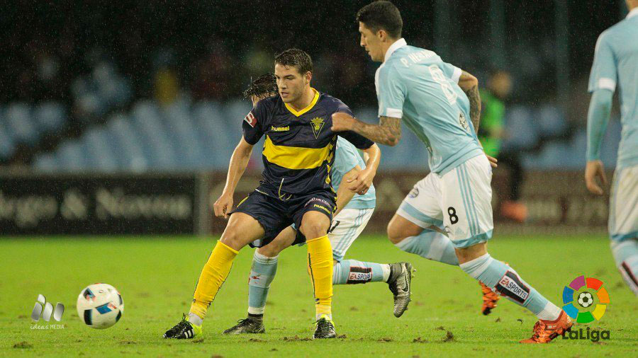 Vallejo hoy en Balaídos con la segunda equipación / Foto: LFP