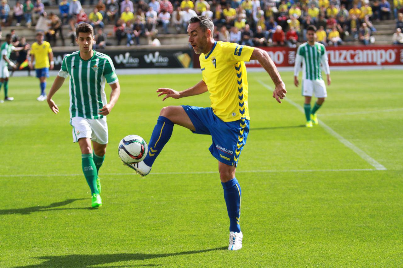 Abel Gómez durante el partido ante el Betis B. / Trekant Media