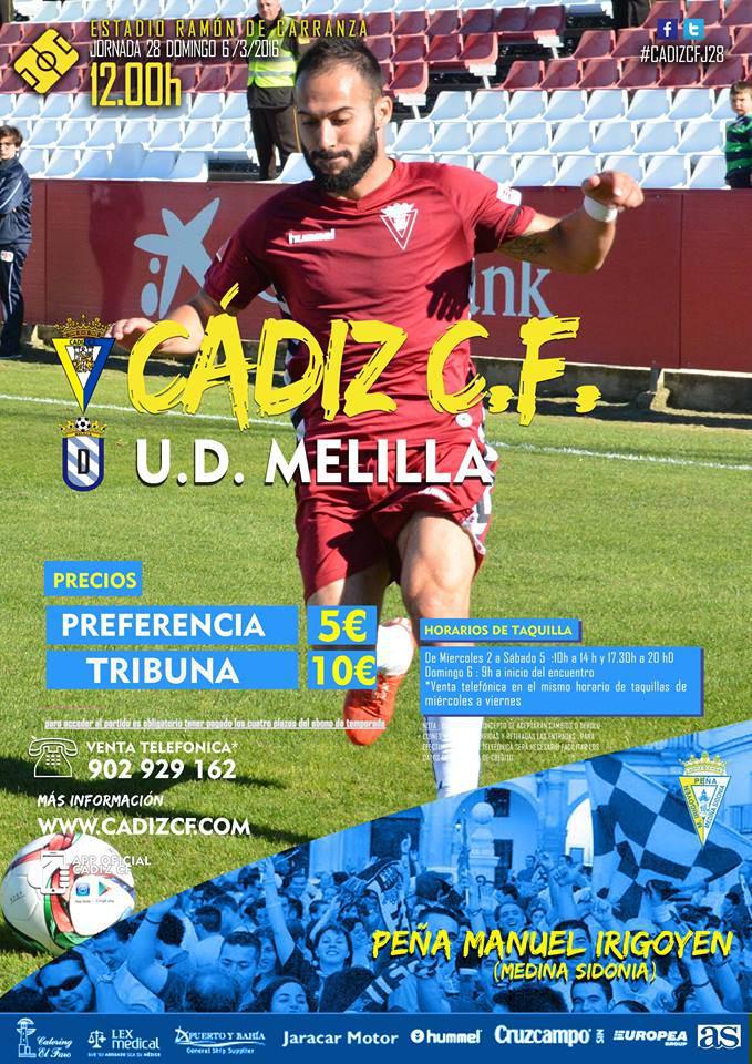 Cartel Del Cádiz - Melilla