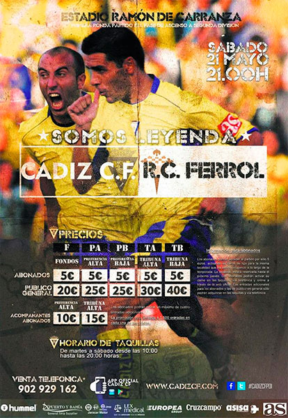 Cartel del Cádiz CF - Racing de Ferrol