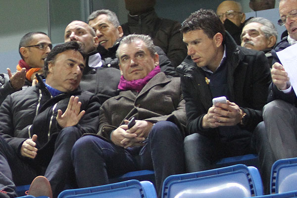 Quique Pina, Manuel Vizcaíno y David Buitrago en el estadio Ramón de Carranza / Trekant Media