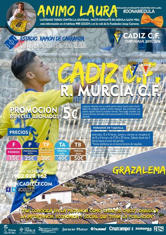 Cartel oficial del Cádiz CF - Real Murcia CF / cadizcf.com