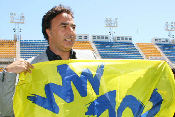 Quique Pina, en el estadio Ramón de Carranza / Trekant Media