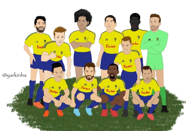 Ilustración del once del Cádiz CF / @Yarkinha