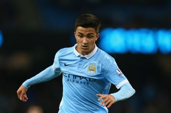 Manu García, con el Manchester City FC 