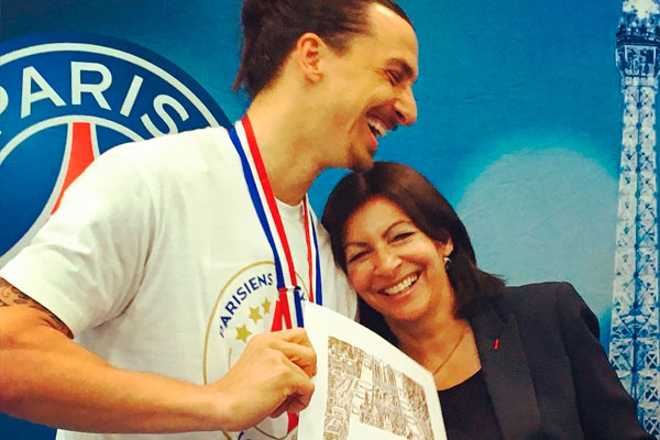 Anne Hidalgo con Zlatan Ibrahimovic / Instagram Anne Hidalgo