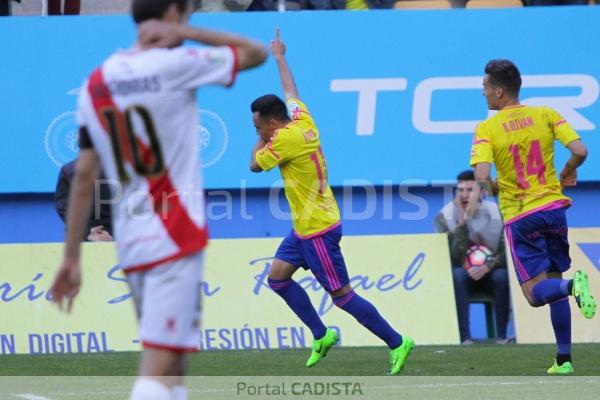 Álvaro García celebra su gol contra el Rayo Vallecano / Trekant Media