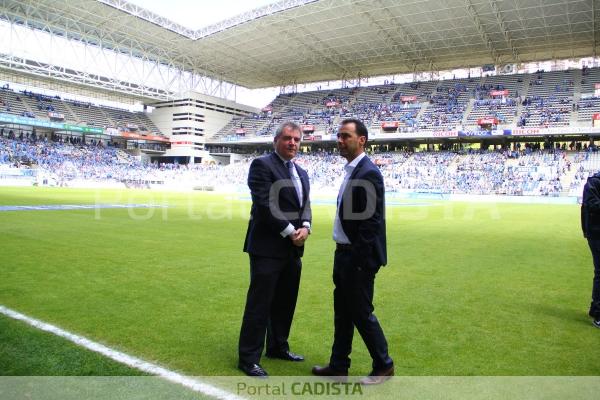 Manuel Vizcaíno, en el estadio Carlos Tartiere / Trekant Media