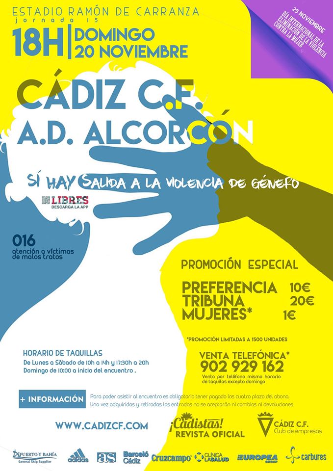 Cartel oficial del Cádiz CF - AD Alcorcón / cadizcf.com