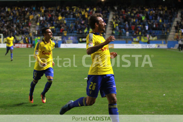 Aitor García celebra su gol ante la AD Alcorcón / Trekant Media