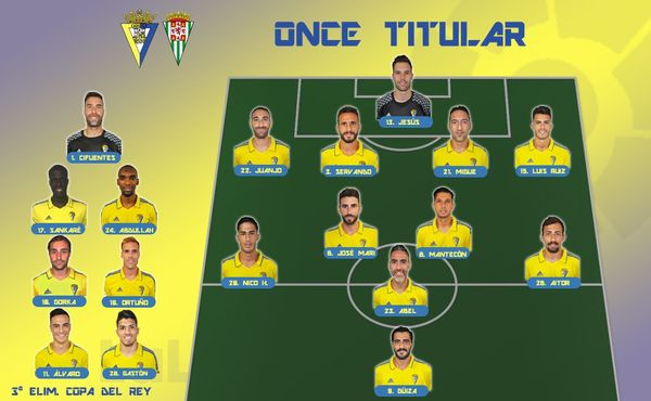 Alineación del Cádiz CF contra el Córdoba CF en Copa del Rey / cadizcf.com