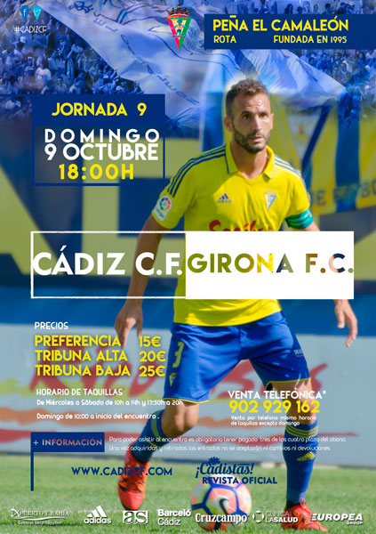 Cartel oficial del Cádiz CF - Girona FC / cadizcf.com