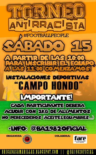 Cartel del torneo antirracista 'Football People' / Brigadas Amarillas