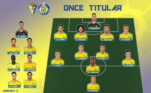 Once del Cádiz CF contra el Getafe CF / cadizcf.com