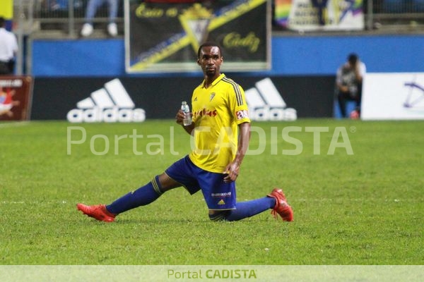 Abdullah, durante el partido entre el Cádiz CF y el CD Numancia / Trekant Media