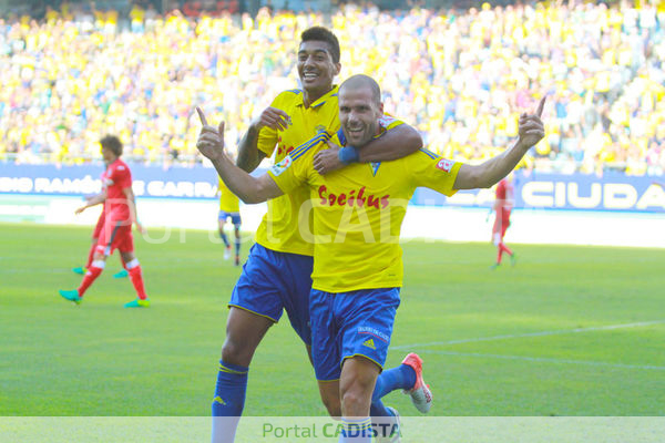 Alfredo Ortuño celebra uno de los goles contra el Getafe CF / Trekant Media