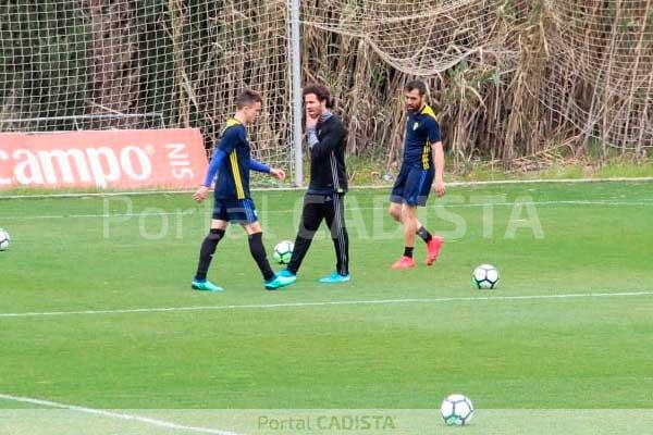 Salvi y Perea esta mañana en El Rosal / Trekant Media