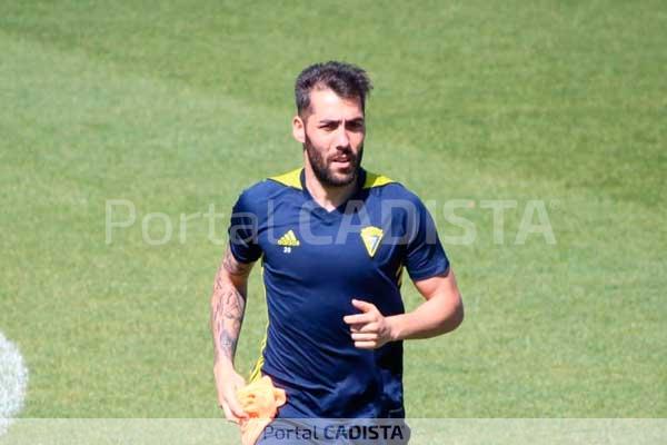 Alberto Perea en el entreno de este miércoles / Trekant Media