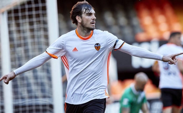 Eugeni Valderrama con el Valencia CF B